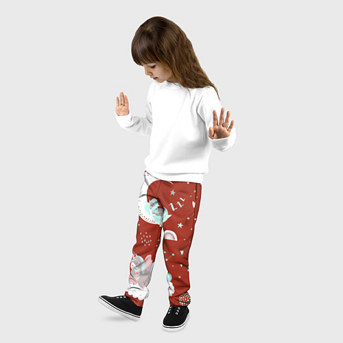 Детские брюки Единорог на облакеспящий единорог / 3D-принт – фото 3