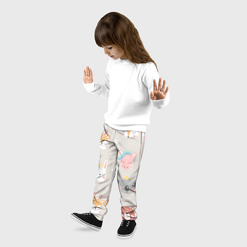 Детские брюки Мордочки зверят / 3D-принт – фото 3