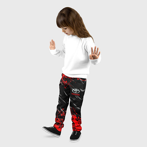 Детские брюки Toyota - Красные брызги / 3D-принт – фото 3