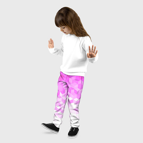 Детские брюки 3D ромб розовый / 3D-принт – фото 3