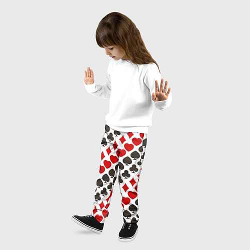 Детские брюки Карточные Масти Card Suits / 3D-принт – фото 3