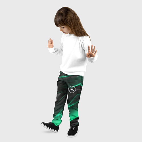 Детские брюки MERCEDES-BENZ AMG NEON STRIPES PETRONAS / 3D-принт – фото 3