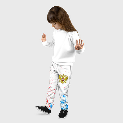 Детские брюки RUSSIA - ГЕРБ - Арт / 3D-принт – фото 3
