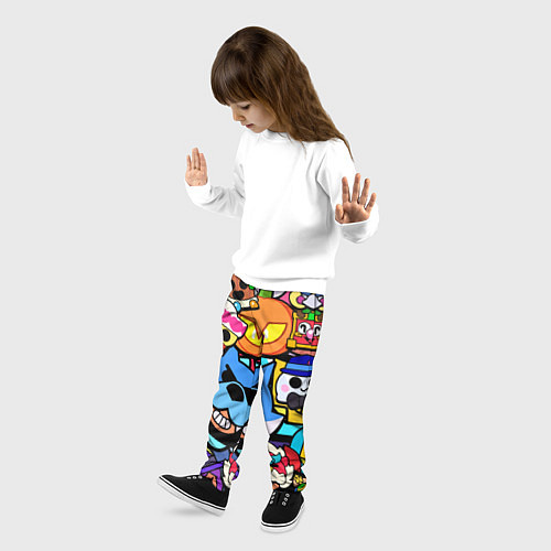 Детские брюки BRAWL Значки на скины бойцов Пины Бравл Старс / 3D-принт – фото 3