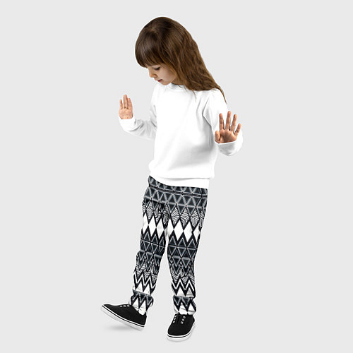 Детские брюки Белые ромбы / 3D-принт – фото 3