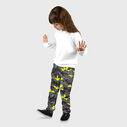Брюки детские Камуфляж Серо-Чёрный, цвет: 3D-принт — фото 2