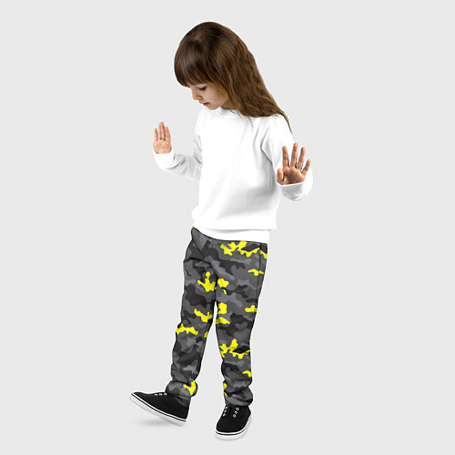 Детские брюки Камуфляж Серо-Чёрный / 3D-принт – фото 3