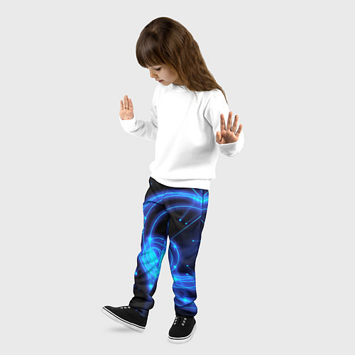 Детские брюки Неоновый космос Neon space / 3D-принт – фото 3