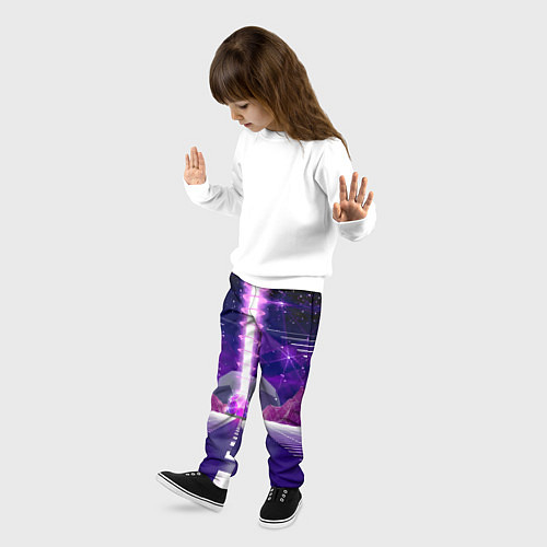 Детские брюки Vaporwave Neon Space / 3D-принт – фото 3