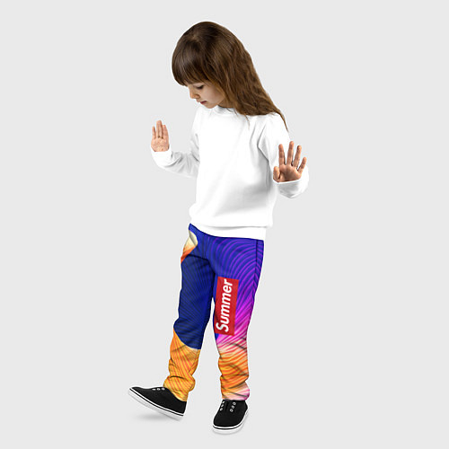Детские брюки Цветная волна Summer / 3D-принт – фото 3