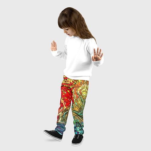 Детские брюки Хаотичные линии Abstract pattern / 3D-принт – фото 3