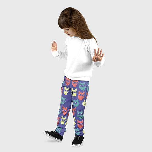 Детские брюки Кот в очках орнамент / 3D-принт – фото 3