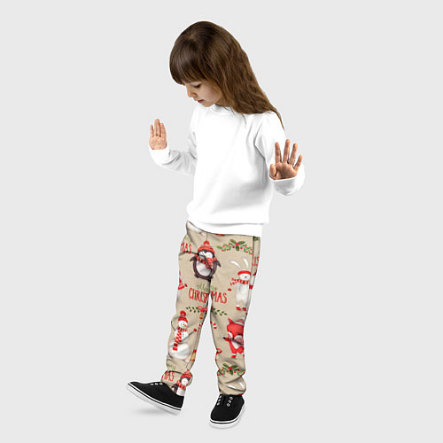 Детские брюки СЧАСТЛИВОГО РОЖДЕСТВА MERRY CHRISTMAS / 3D-принт – фото 3