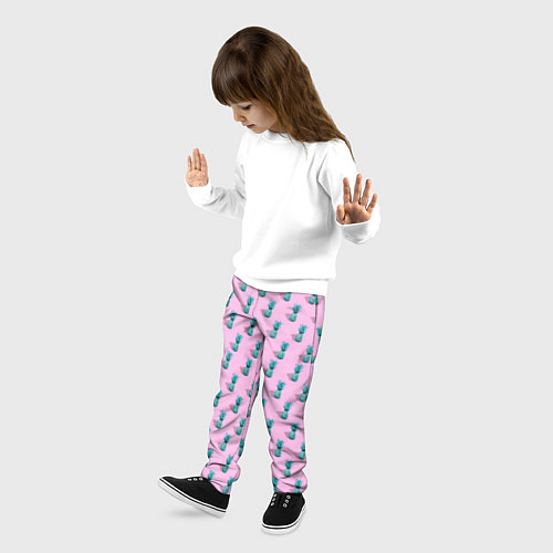 Детские брюки Неоновые ананасы / 3D-принт – фото 3
