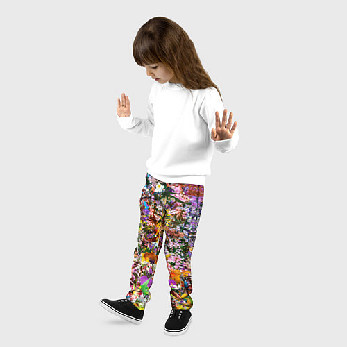 Детские брюки ЦВЕТОЧНАЯ ТЕКСТУРА / 3D-принт – фото 3
