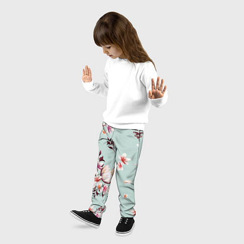Детские брюки Цветы Яркие В Летнем Саду / 3D-принт – фото 3