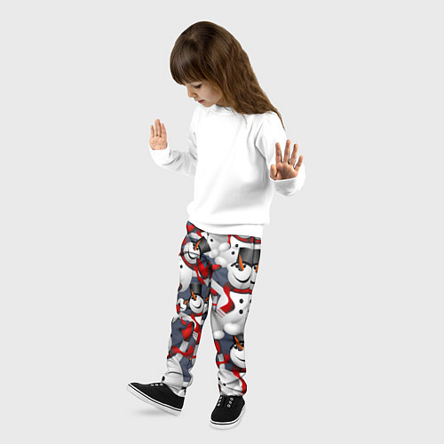 Детские брюки ВОЗДУШНЫЕ СНЕГОВИКИ / 3D-принт – фото 3