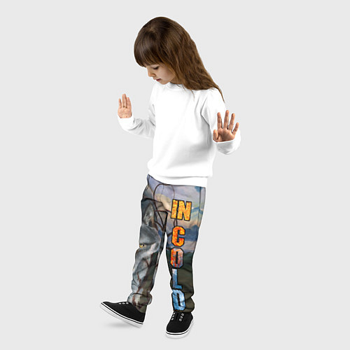 Детские брюки IN COLD wolf with logo / 3D-принт – фото 3