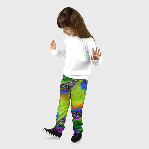 Детские брюки Кислотный фрактал Абстракция / 3D-принт – фото 3