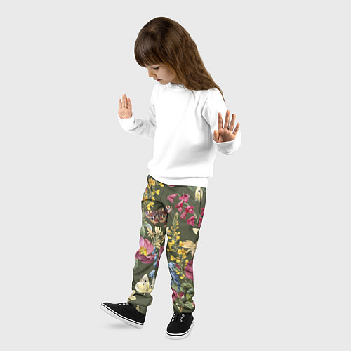 Детские брюки Цветы Винтажные / 3D-принт – фото 3