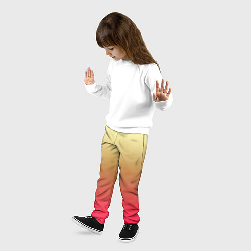 Детские брюки Красно-желтый градиент / 3D-принт – фото 3