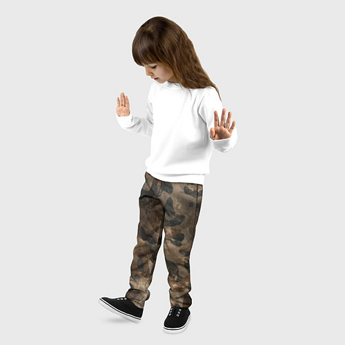 Детские брюки Камуфляж с потёртостями - Буря в пустыне / 3D-принт – фото 3