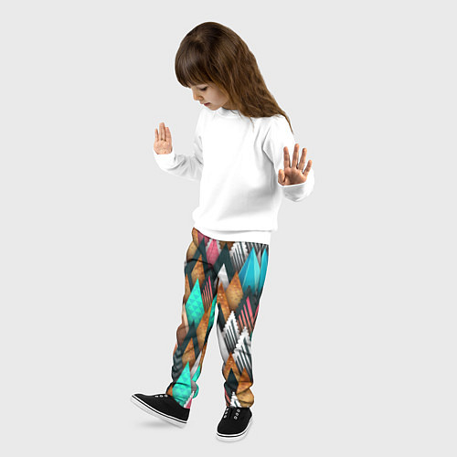 Детские брюки Абстрактный цветной лес / 3D-принт – фото 3