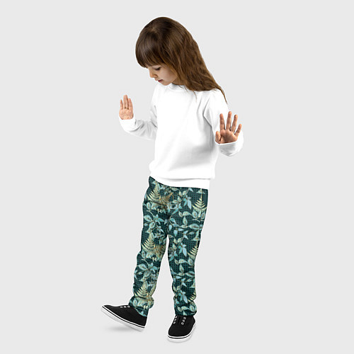 Детские брюки Листья в 3D абстракция / 3D-принт – фото 3