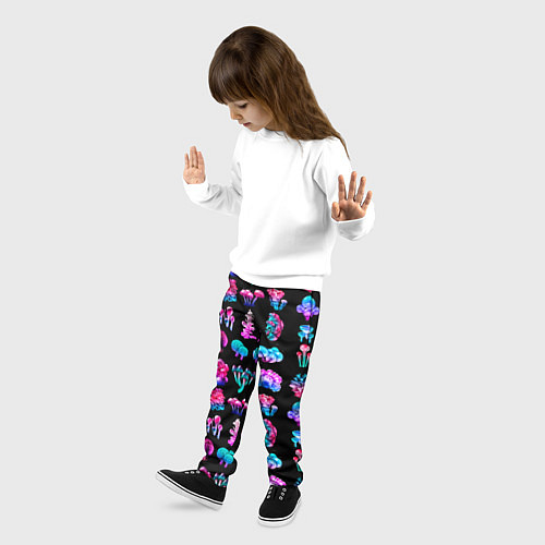 Детские брюки NEON MUSHROOMS / 3D-принт – фото 3