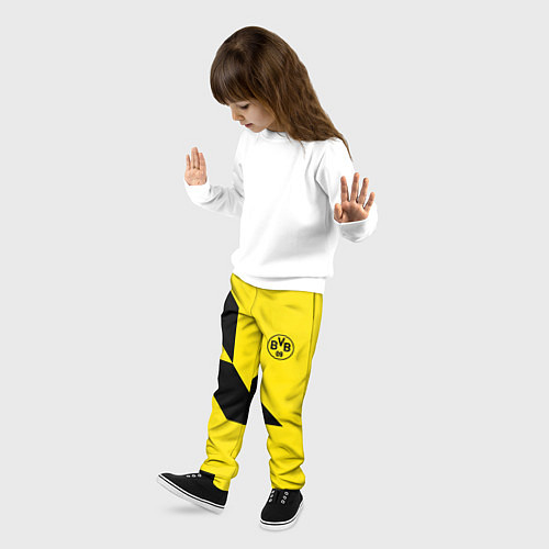 Детские брюки Фк боруссия - fc borussia logo / 3D-принт – фото 3