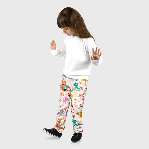 Детские брюки COLORFUL FUNNY KITTENS / 3D-принт – фото 3