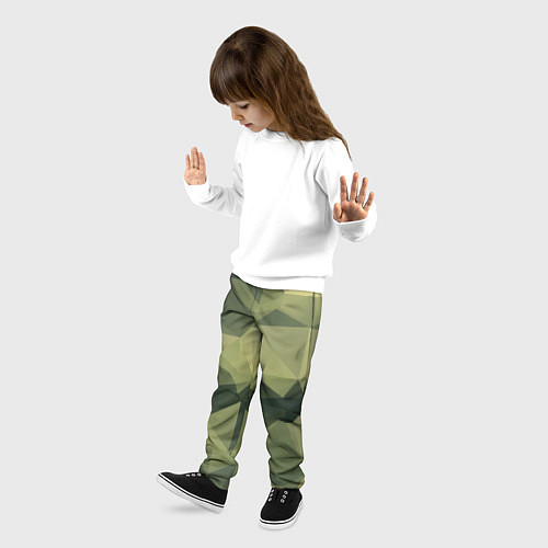 Детские брюки 3д полигоны - камуфляж / 3D-принт – фото 3