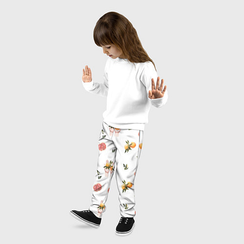 Детские брюки Узор Руки и Апельсины / 3D-принт – фото 3