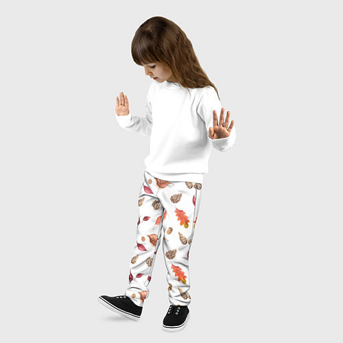 Детские брюки Узор Листья, Шишки, Жёлуди / 3D-принт – фото 3