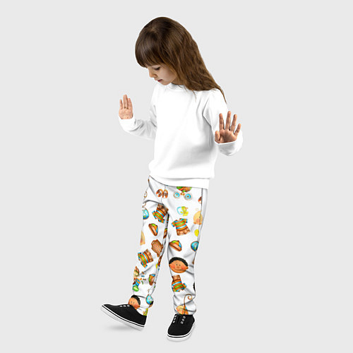 Детские брюки TEXTURE OF CHILDRENS PICTURES / 3D-принт – фото 3