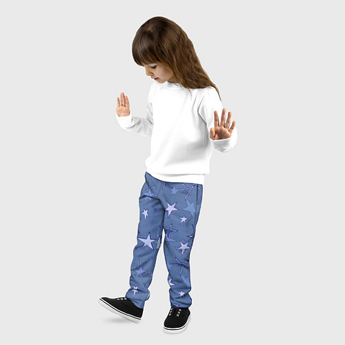 Детские брюки Gray-Blue Star Pattern / 3D-принт – фото 3
