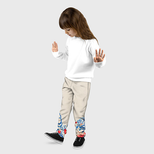 Детские брюки Японский орнамент волн / 3D-принт – фото 3