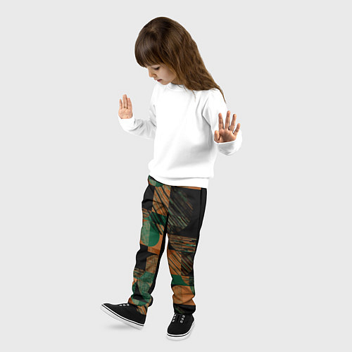 Детские брюки Текстурированный абстрактный, геометрический принт / 3D-принт – фото 3