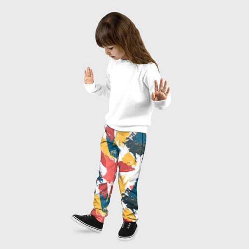 Детские брюки Мазки краской Паттерн / 3D-принт – фото 3