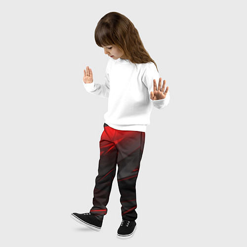 Детские брюки Red and Black Geometry / 3D-принт – фото 3