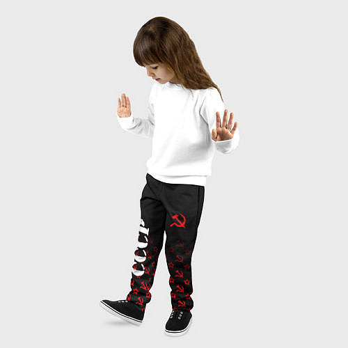 Детские брюки Серп и молот - ссср - паттерн / 3D-принт – фото 3