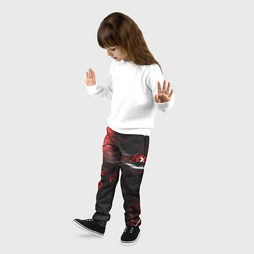 Детские брюки SCI-FI GLITCH - КРАСНЫЙ ГЛИТЧ / 3D-принт – фото 3