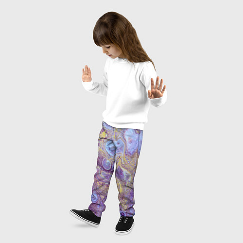 Детские брюки Абстрактное множество красок - Серый / 3D-принт – фото 3