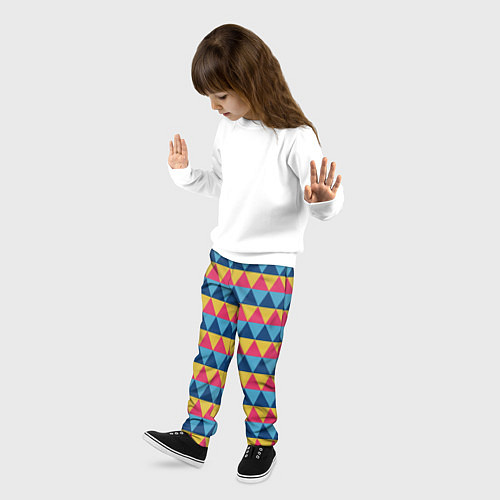 Детские брюки Калейдоскоп - цветные треугольники / 3D-принт – фото 3
