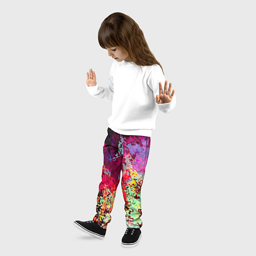 Детские брюки Летний красочный паттерн - импрессия / 3D-принт – фото 3
