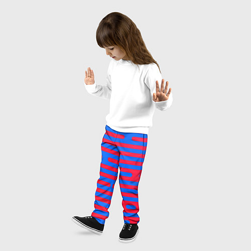 Детские брюки Красно-синие полосы / 3D-принт – фото 3