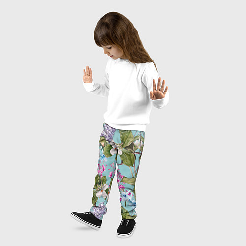 Детские брюки Цветы Цветущая Сирень / 3D-принт – фото 3