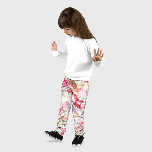 Детские брюки Птицы, цветы, узоры / 3D-принт – фото 3