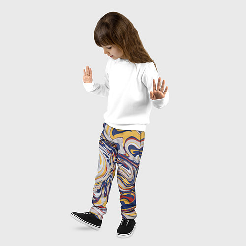 Детские брюки Лунные разводы красок / 3D-принт – фото 3
