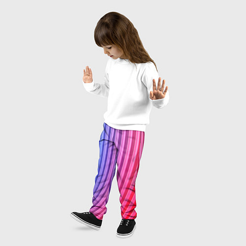 Детские брюки Оптическая иллюзия с линиями / 3D-принт – фото 3
